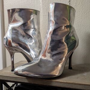 a new day Metallic Silver Ankle Booties